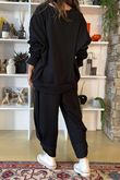 The Sunday Morning V Slouch Sweatshirt Black
